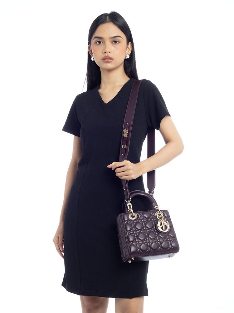 Lambskin Cannage My ABCDior Small Lady Dior Plum
