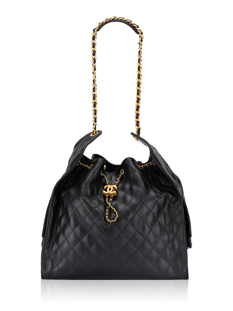 Caviar Chanel 25 Large Handbag Black