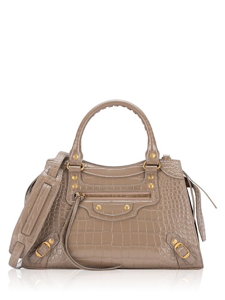 Croco Effect Neo Classic Gold Small City Gris Taupe