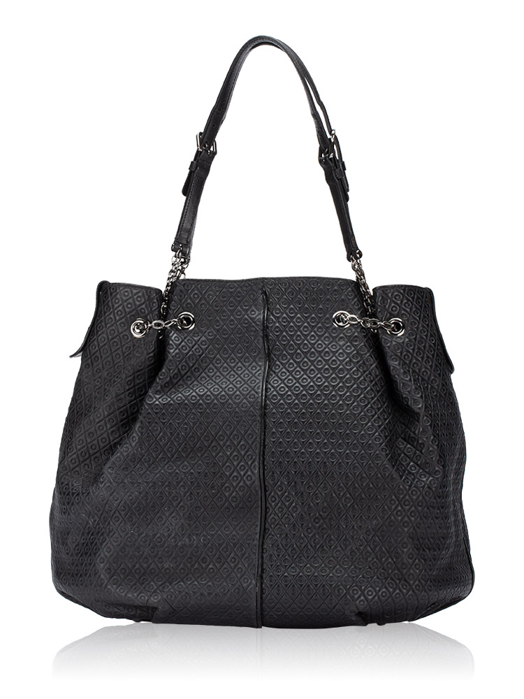 Calfskin Signature Drawstring Tote Black