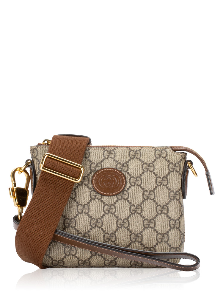 GG Supreme Mini Crossbody with Wrist Strap Beige Ebony