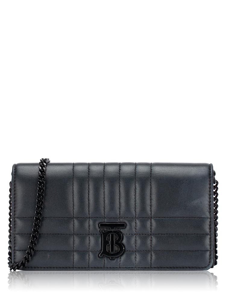 Lambskin Quilted Lola Chain Wallet Black