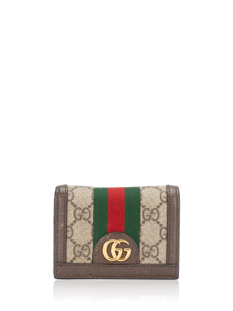 GG Supreme Web Ophidia Mini Wallet Beige Ebony