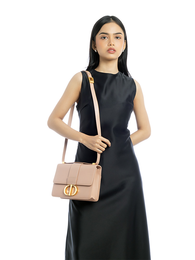 Smooth Calfskin 30 Montaigne Flap Bag Rose Des Vents