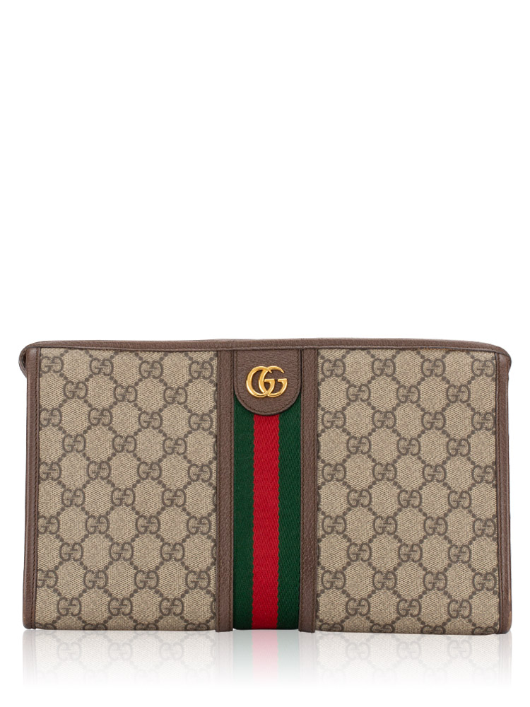 GG Supreme Web Toilet Pouch Beige Ebony