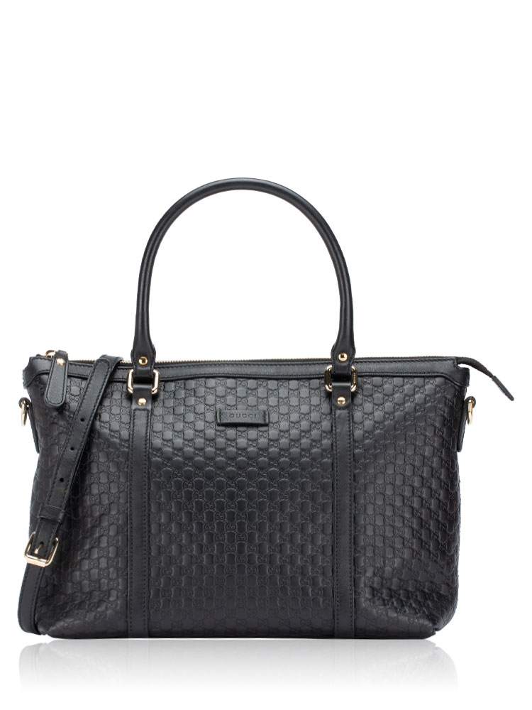 Micro Guccissima Convertible Satchel Black