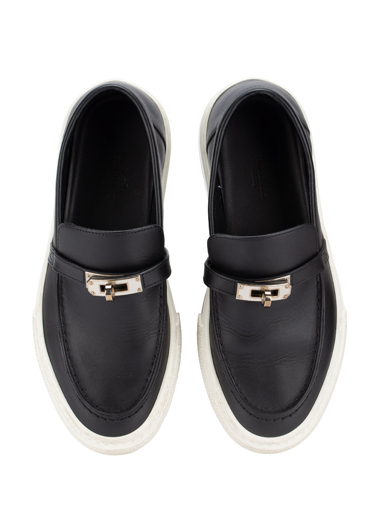 Calfskin Game Slip On Sneakers Black Sz 36.5