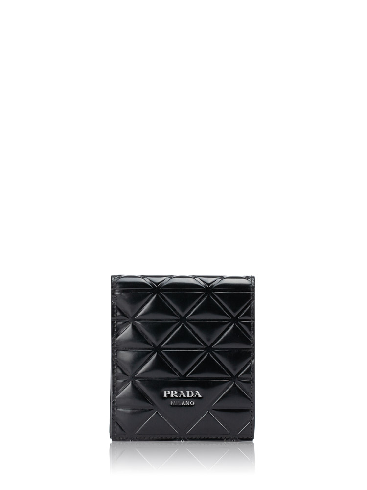 Spazzolato Triangle Logo Bifold Wallet Nero