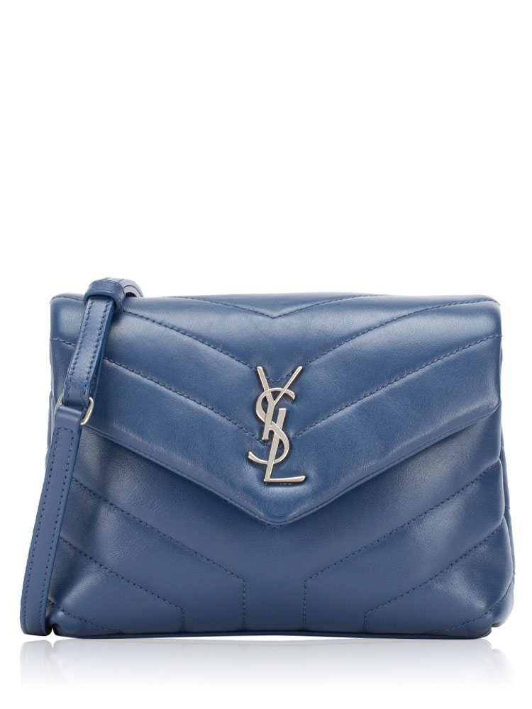 Calfskin Y Quilted Monogram Loulou Toy Crossbody Blue