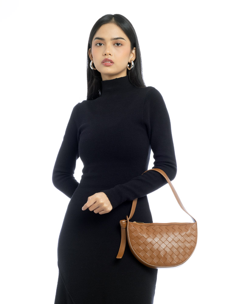 Nappa Intrecciato Sunrise Mini Shoulder Bag Cognac