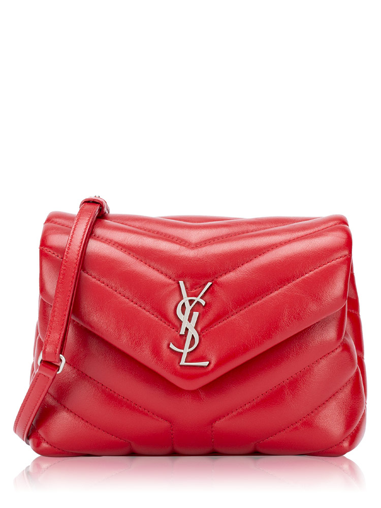 Calfskin Y Quilted Monogram Loulou Toy Crossbody Red