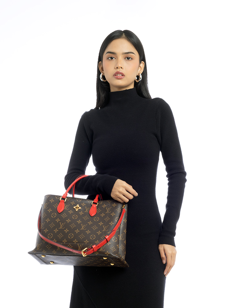 Monogram Flower Tote Coquelicot