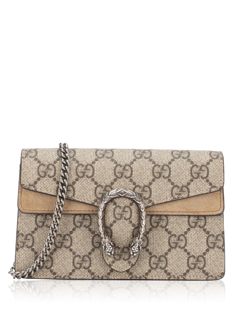 GG Supreme Dionysus Super Mini Flap Shoulder Bag Taupe