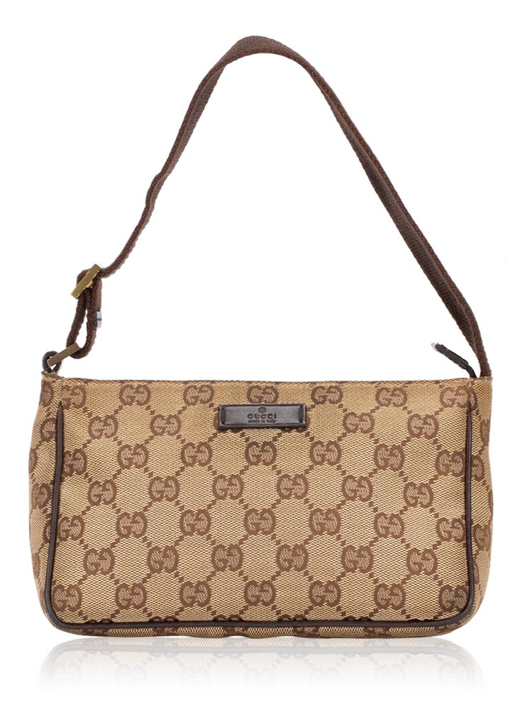 Vintage GG Canvas Mini Pochette Beige Ebony