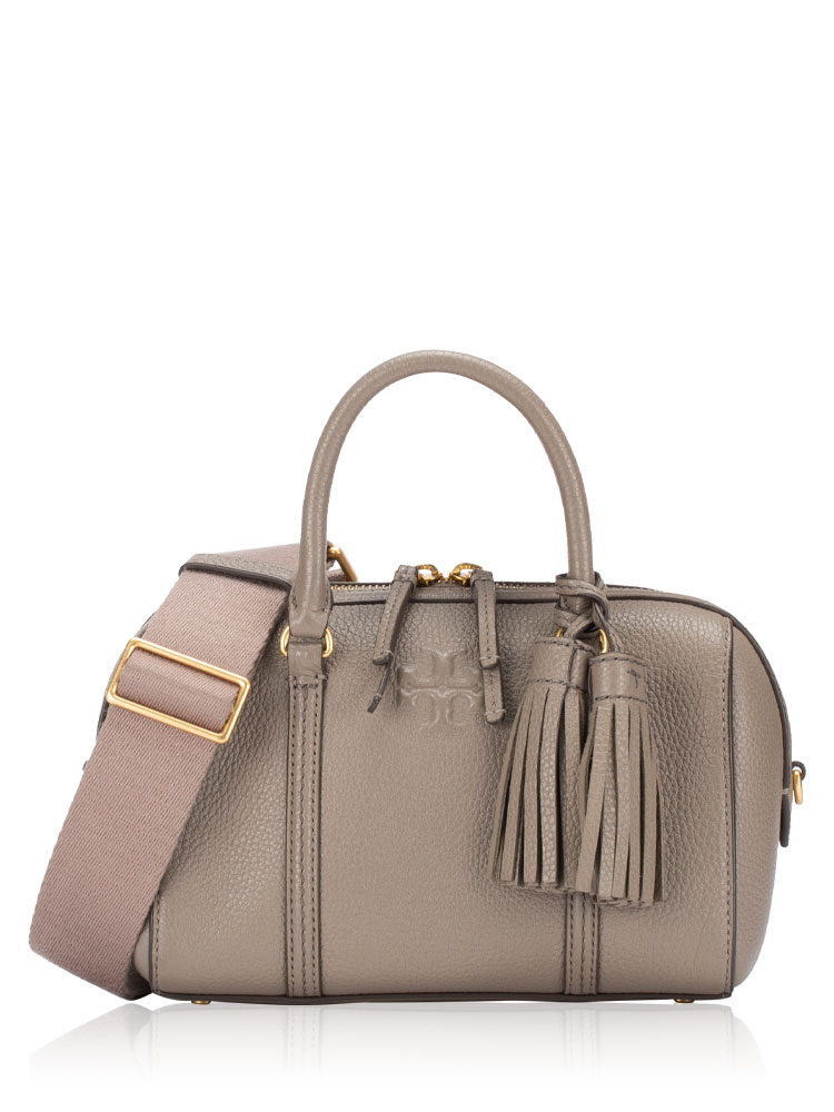Thea Mini Leather Satchel Grey Heron