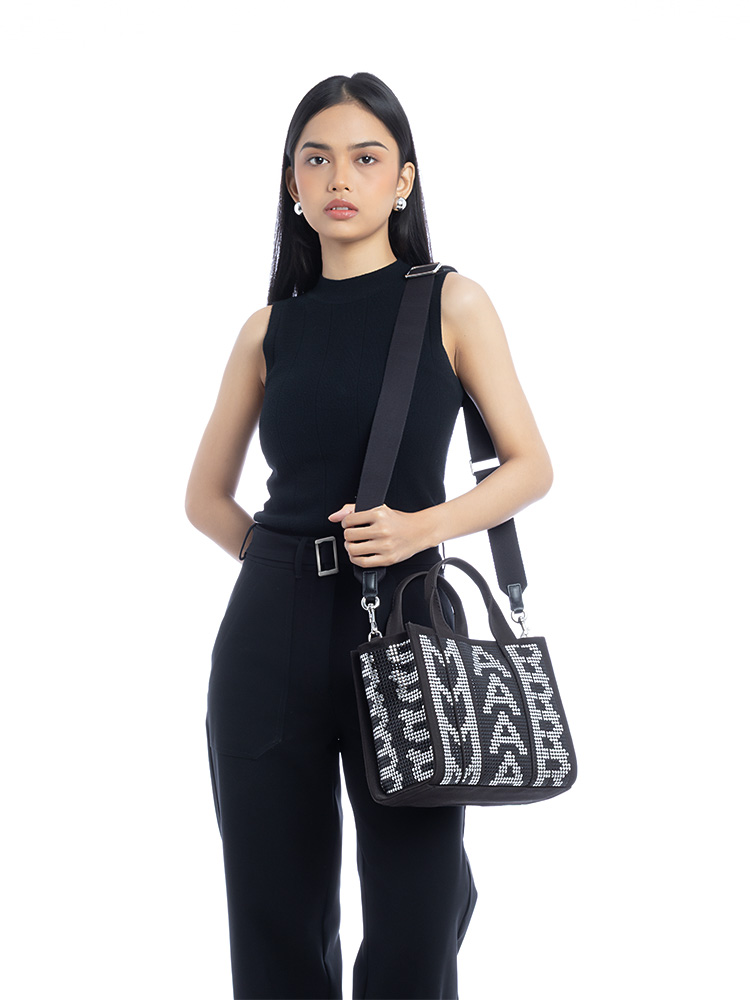 The Studded Monogram Tote Black Multi