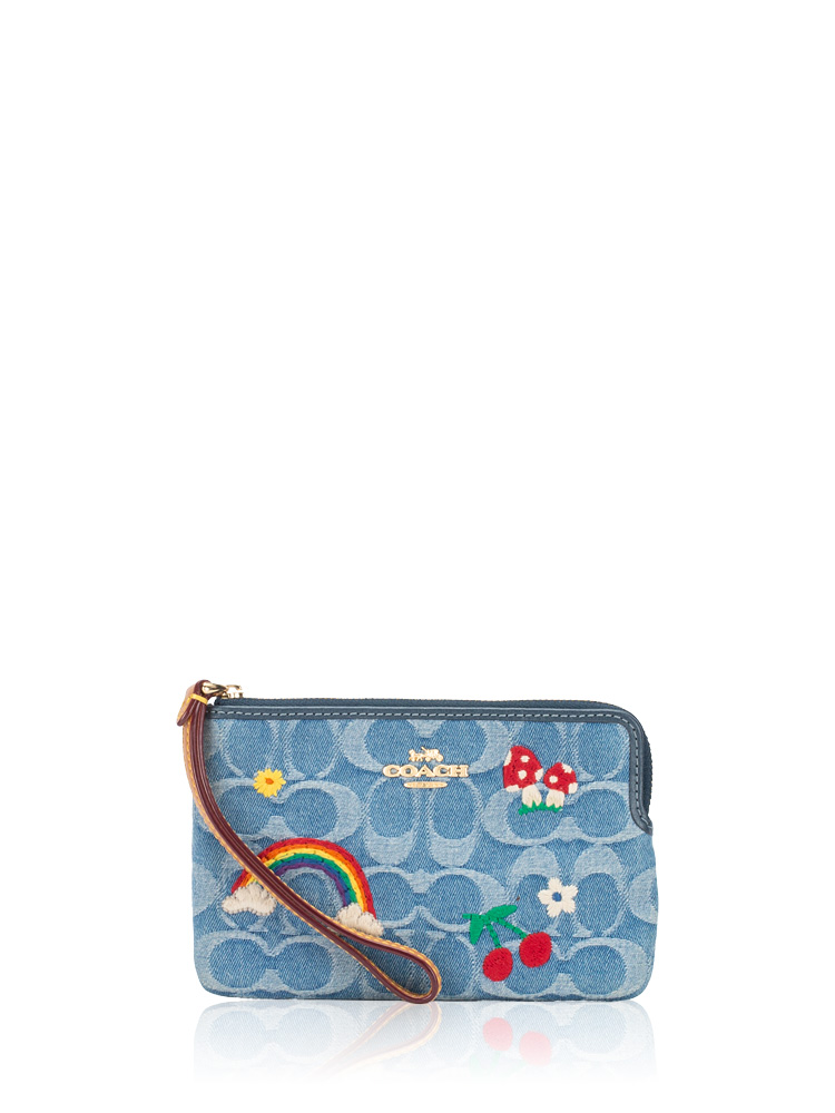CDF35 Signature Denim Wristlet Indigo