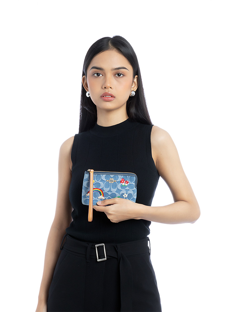 CDF35 Signature Denim Wristlet Indigo