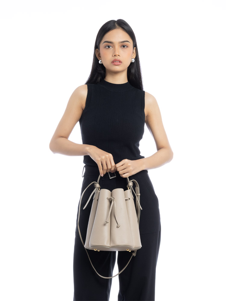 Textured Calfskin Numero Huit Taupe