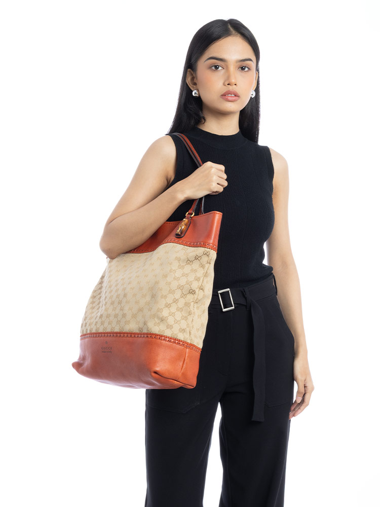Canvas Laidback Crafty Tote Brick Orange