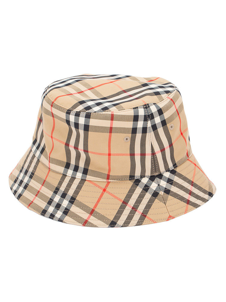 Cotton Vintage Check Bucket Hat Archive Beige Sz L