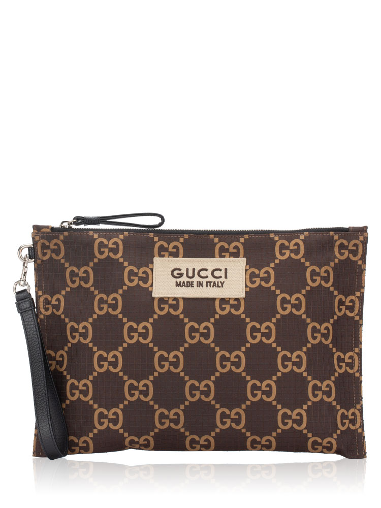 Recycled Polyester Jumbo GG Pochette Ebony Beige