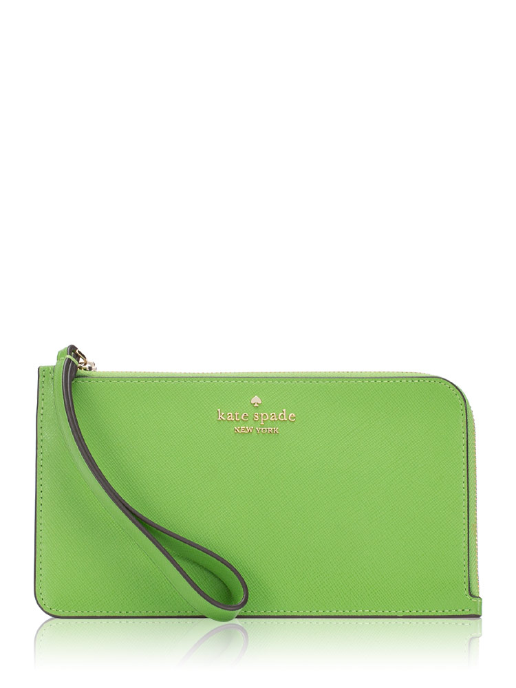 Lucy Leather Medium Wristlet Turtle Green
