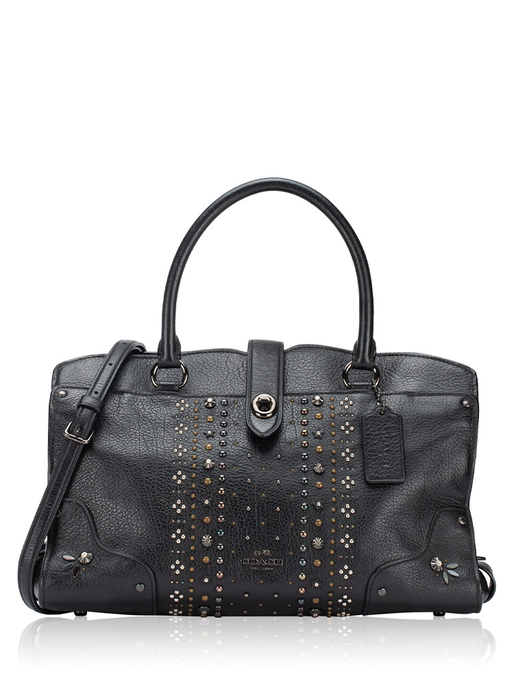 56832 Bandana Rivets Mercer Satchel 30 Black