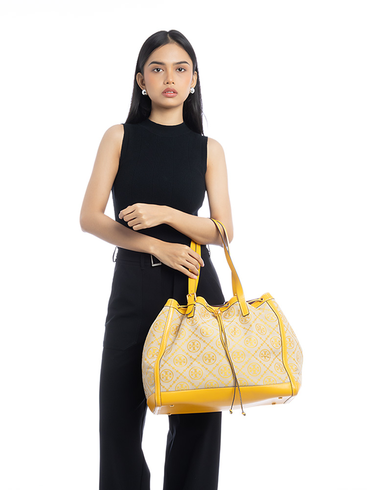 T Monogram Jacquard Small Tote Goldfinch