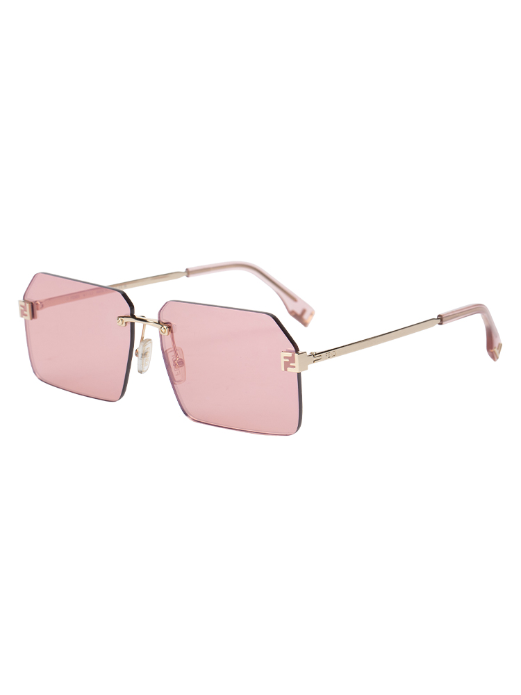 FE40043U Metal Sky Rectangular Sunglasses Pink