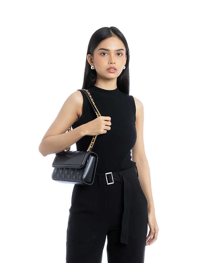 Fleming Small Convertible Shoulder Bag Black