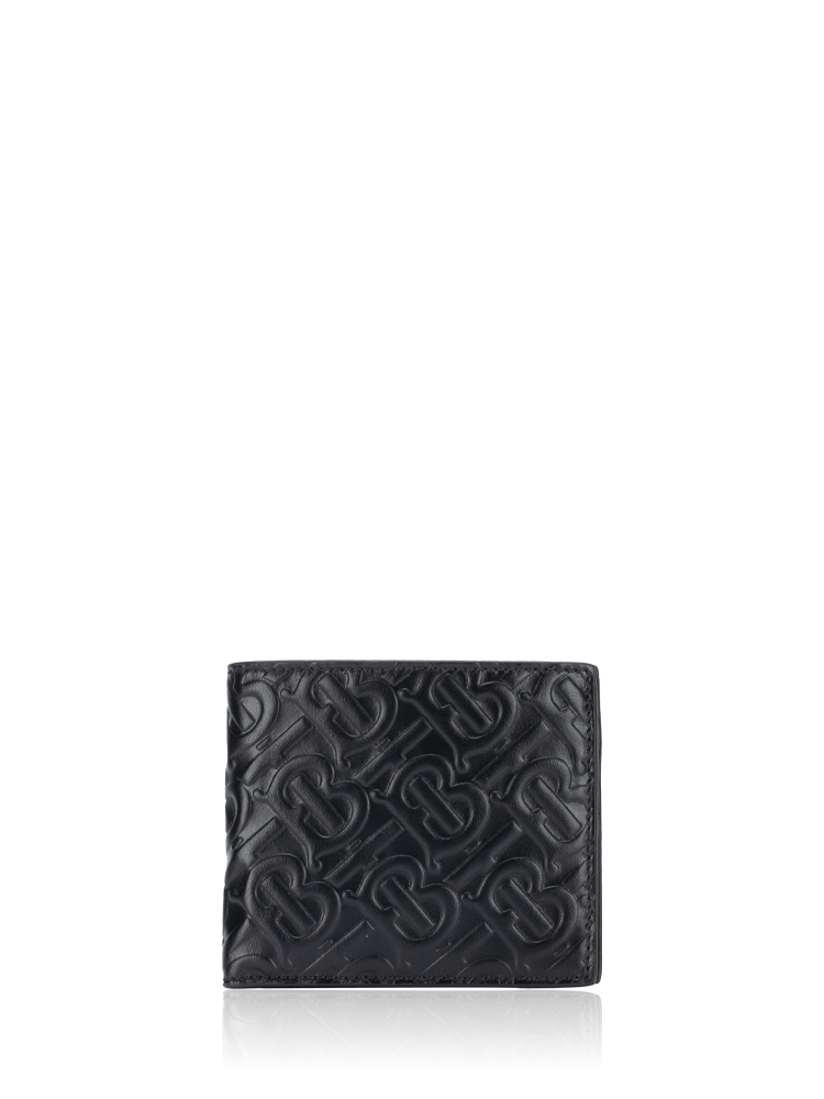 Calfskin Embossed TB Bifold Wallet Black