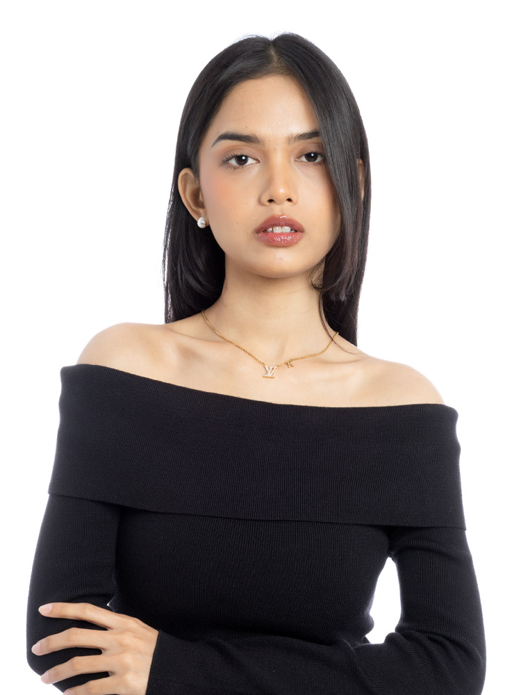 Crystal LV Iconic Necklace Gold