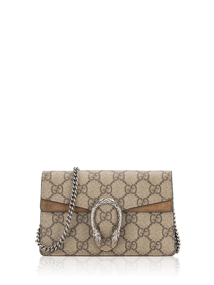 GG Supreme Dionysus Super Mini Flap Shoulder Bag Taupe