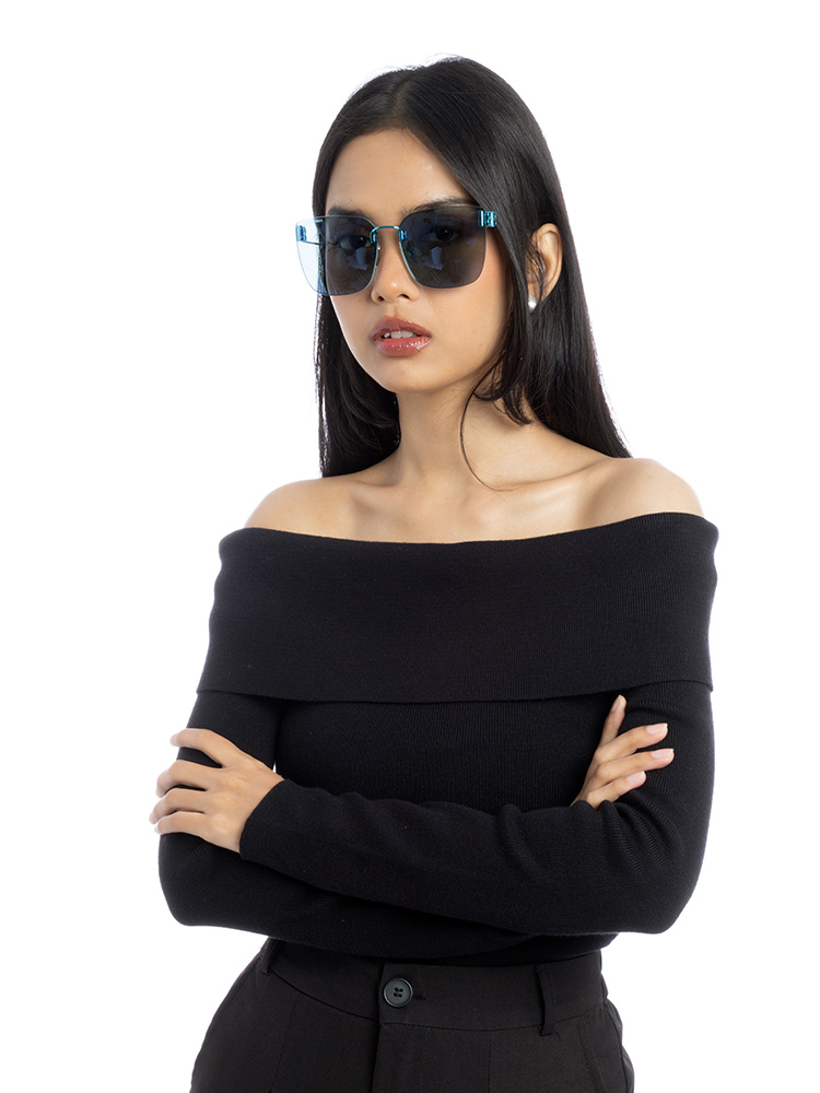 BB0112SA Metal Square Frame Sunglasses Blue