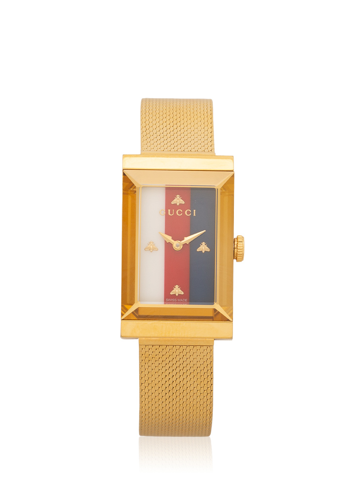 Stainless MOP Web G-Frame 21mm Watch Gold