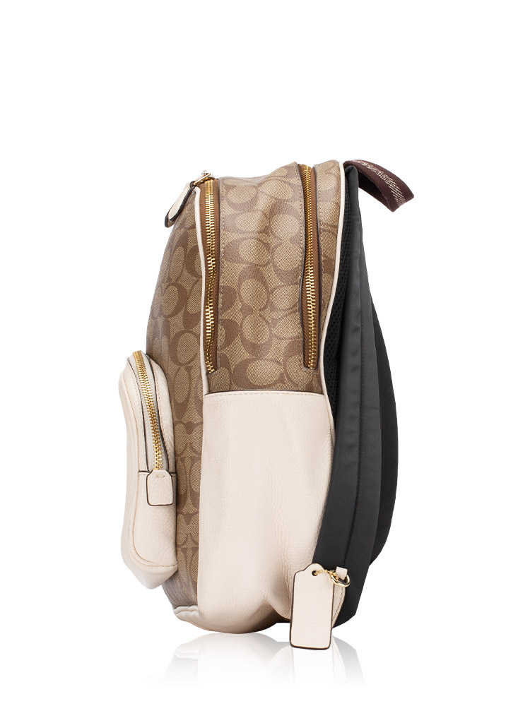 5671 Signature Court Backpack Khaki Chalk