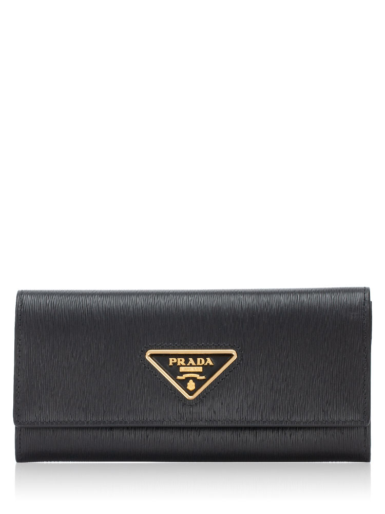 1MH132 Vitello Move Triangle Long Wallet Nero