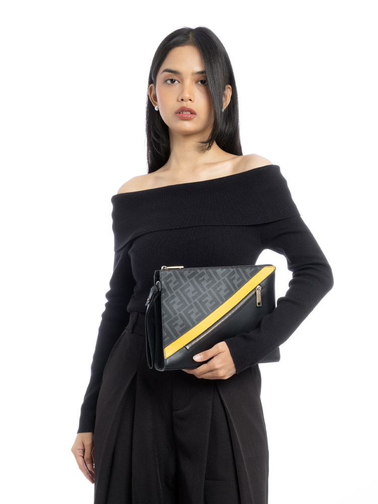 Vitello Liberty FF 1974 Diagonal Pouch Black Yellow