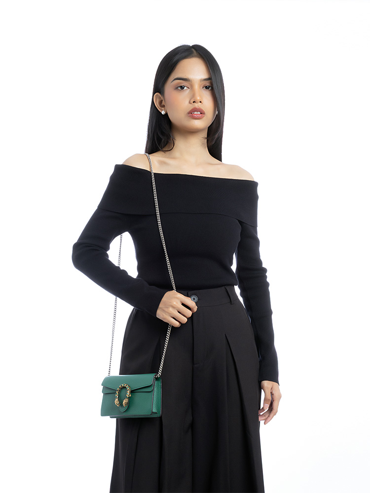 Calfskin Dionysus Super Mini Flap Shoulder Bag Emerald