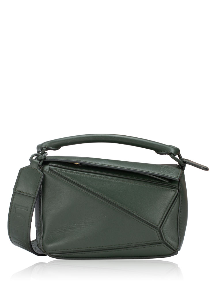  Satin Calfskin Mini Puzzle Bag Vintage Khaki