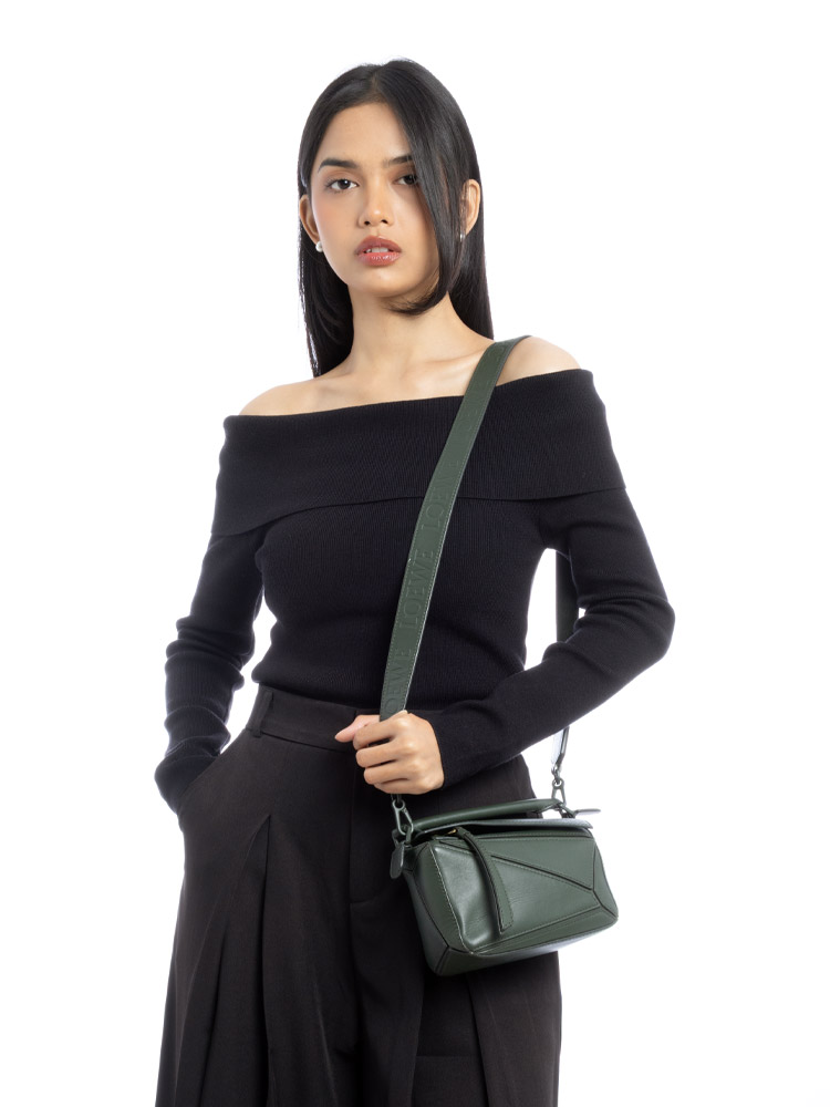  Satin Calfskin Mini Puzzle Bag Vintage Khaki