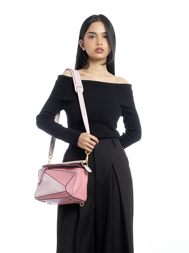 Calfskin Small Puzzle Bag Soft Pink