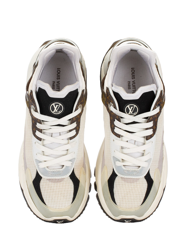 Monogram Calfskin Run 55 Sneakers White Sz 38