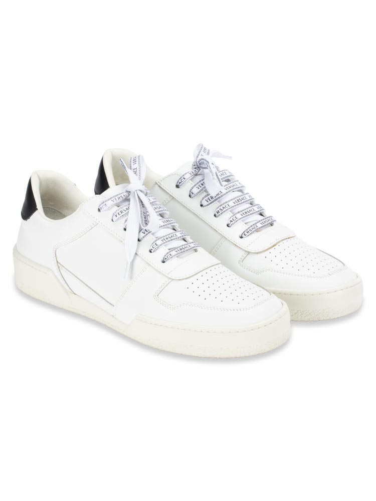Calfskin Ilus Low Top Sneakers White Black Sz 41