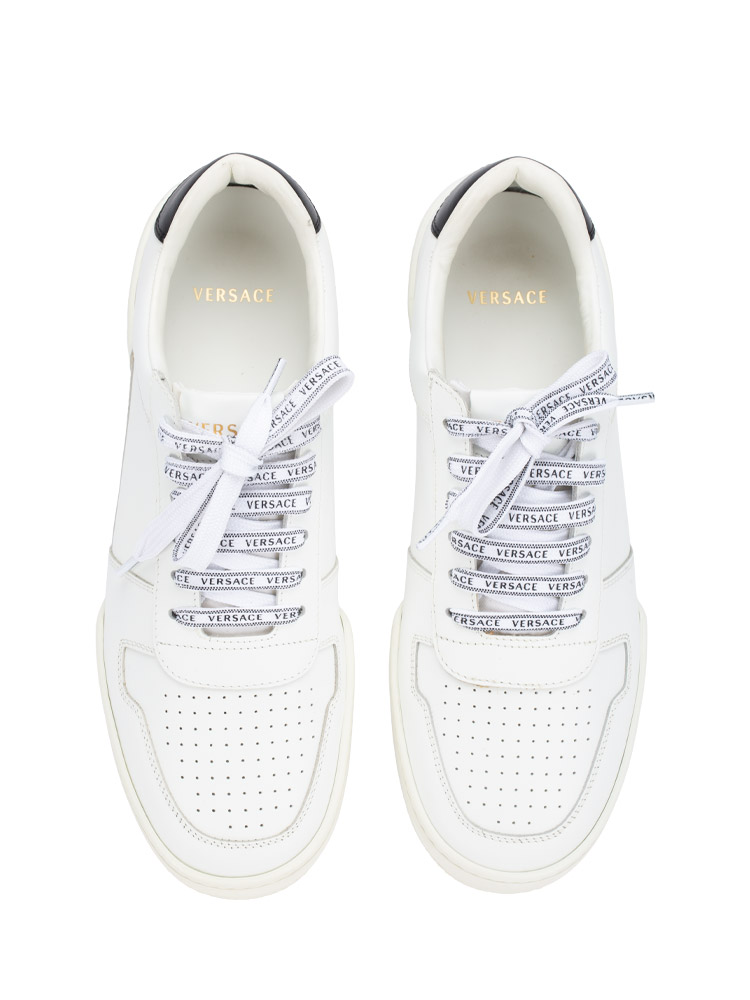 Calfskin Ilus Low Top Sneakers White Black Sz 41