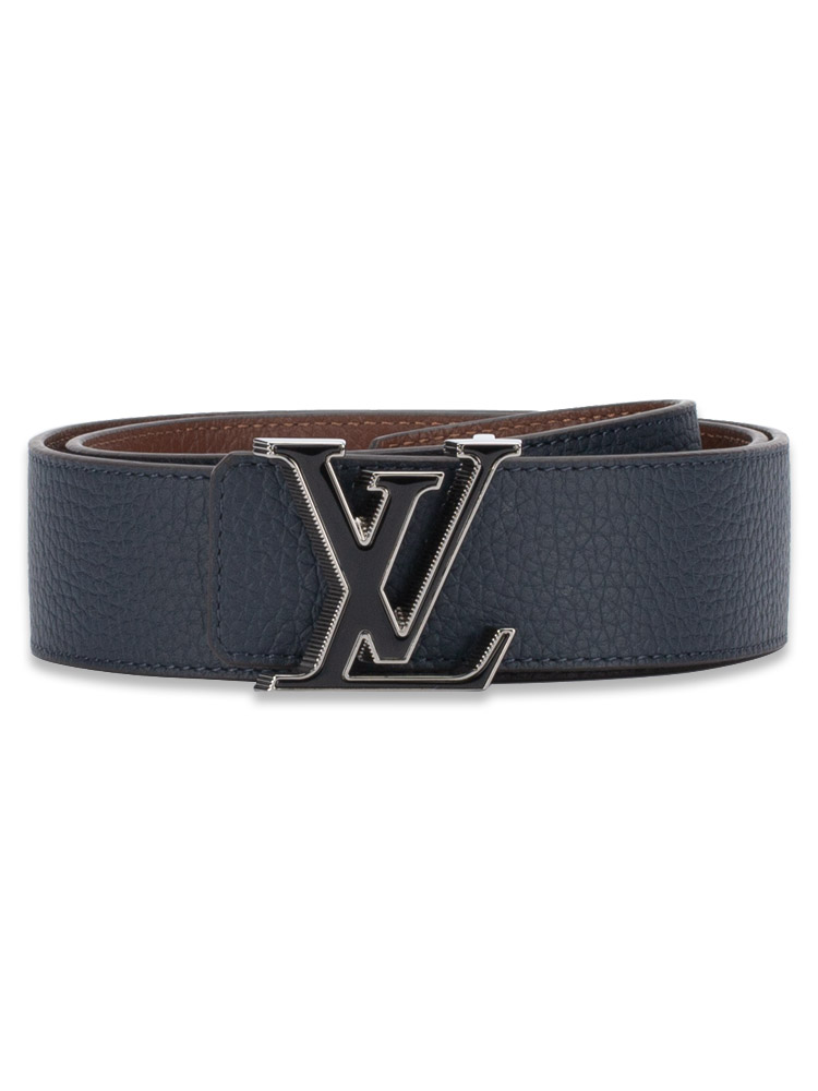Taurillon LV Tilt 40mm Reversible Belt Navy Cognac Sz 90