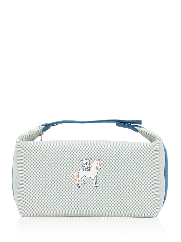 Toile Bride-A-Brac Cabriole Large Pouch Bleu Nattier