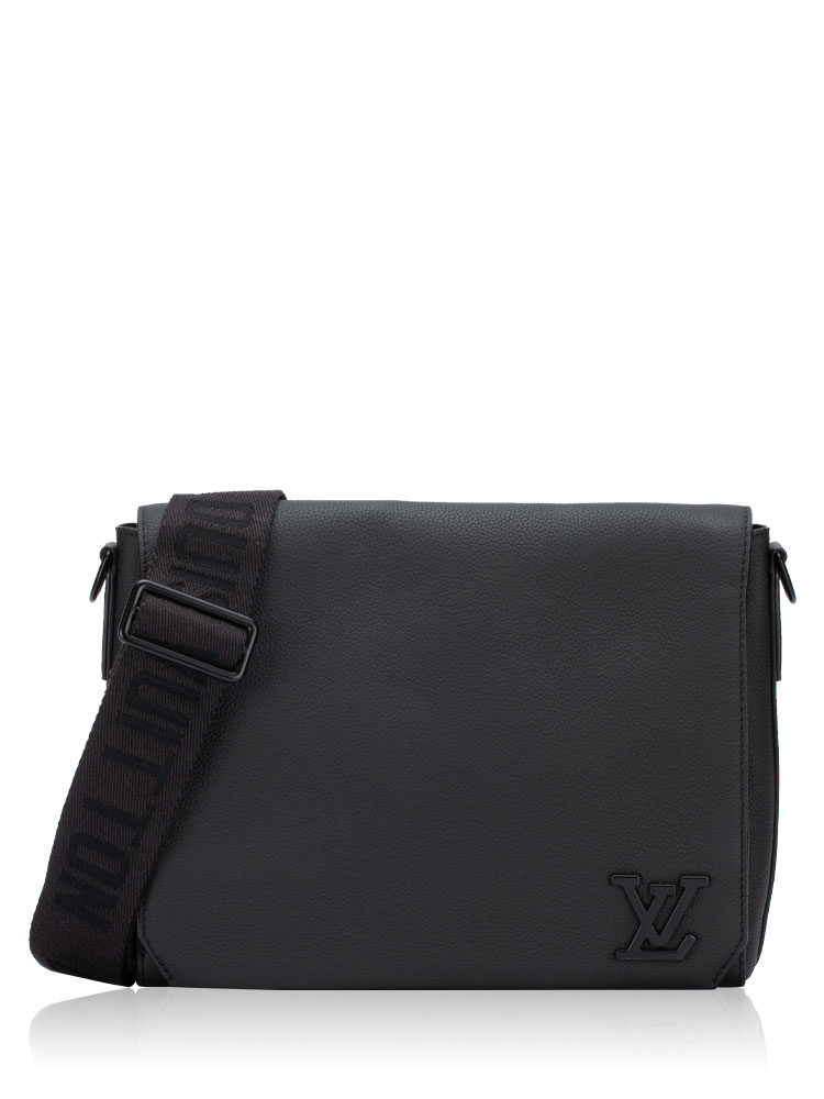 Calfskin Aerogram Takeoff Messenger Noir
