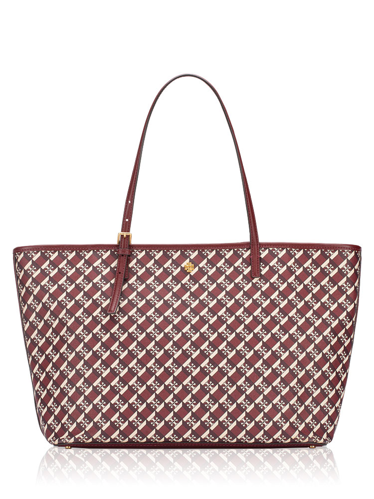 Geo Logo Allover Zip Tote Crimson Red 